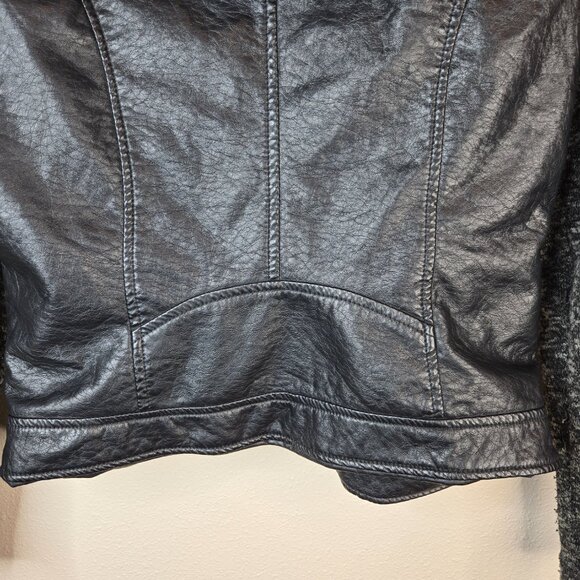 J2 Bomber Jacket w/ Hoodie in Soft Faux Leather Size M - Picture 10 of 14